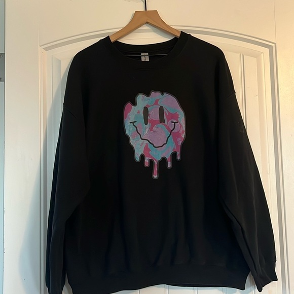 Melting Smile Face Sweatshirt XL - Picture 1 of 3